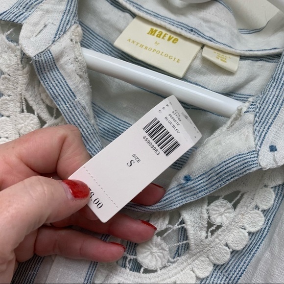 NWT Maeve Edinboro Sleeveless Linen Buttondown Top - Picture 10 of 13